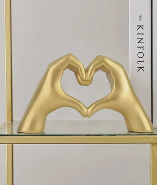 Moderne Hart Hand Gebaar Sculptuur - Abstracte Decoratie voor Bureau & Huis