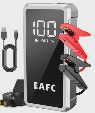 EAFC 4000A Draagbare Jump Starter & Powerbank - Noodstartapparaat met Slimme Klemmen