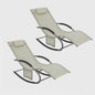 Set van 2 Loungestoelen - Verstelbare Ligstoelen met Kussen voor Tuin, Terras & Strand