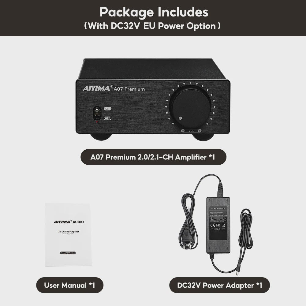 AIYIMA A07 Premium TPA3255 Klasse D Versterker - 2x 300W Krachtig Hifi Geluid