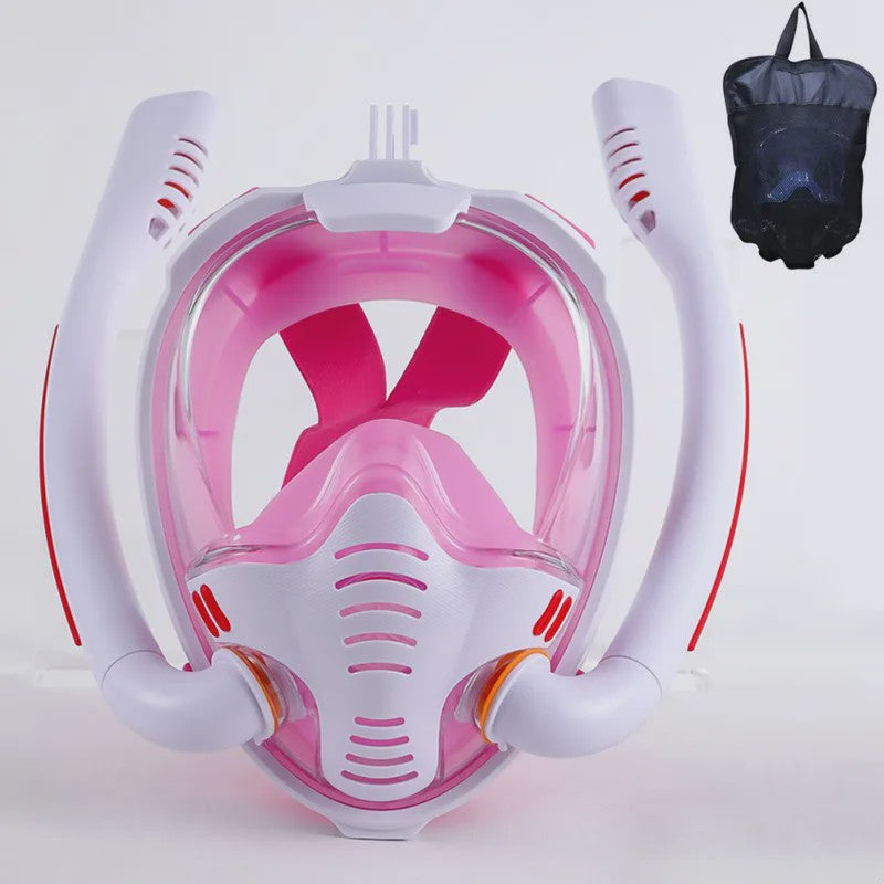 Volledig Droog Dubbel Buizen Snorkelmasker voor Volwassenen - Adem Vrij Onderwater