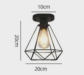 Industriële Hanglamp Zwart - Diamant Kooi Design - 3-Lichts