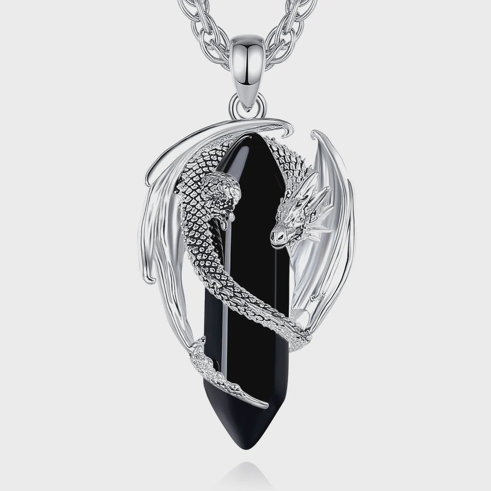 Obsidiaan Draak Ketting - Vintage Kristal Hanger met Spirituele Kracht voor Mannen en Vrouwen