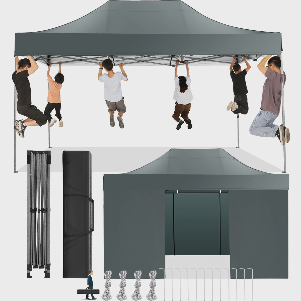 3x4.5m Pop-Up Partytent met 4 Zijpanelen - Waterdicht & UV-beschermend