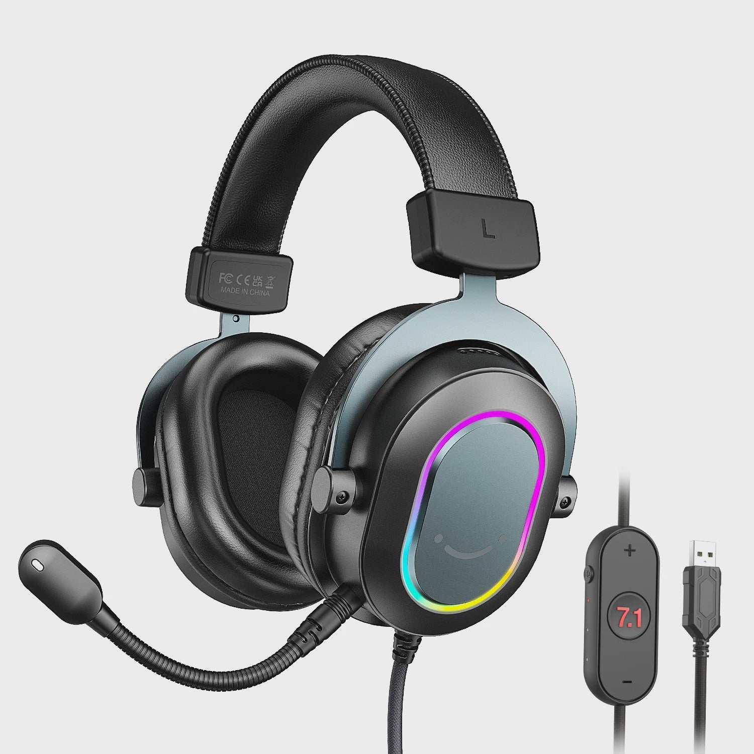 FIFINE H6 Gaming Headset: Virtueel 7.1 Surround Sound, RGB, USB, Microfoon & EQ Modes