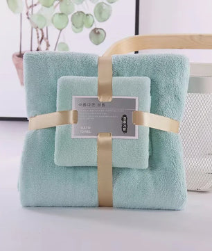 Luxe 2-delige Badhanddoeken Set - Super Zacht, Zeer Absorberend & Sneldrogend Koraalfluweel voor Volwassenen, Hotel & Spa