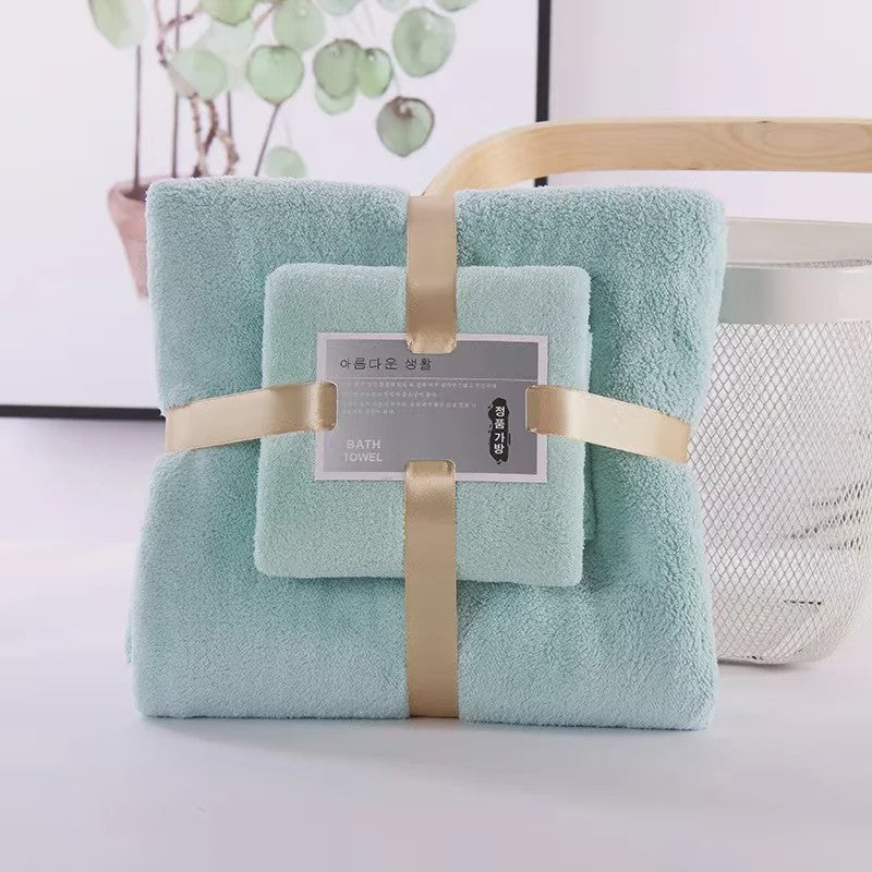 Luxe 2-delige Badhanddoeken Set - Super Zacht, Zeer Absorberend & Sneldrogend Koraalfluweel voor Volwassenen, Hotel & Spa
