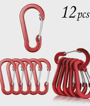 Aluminium Karabijnhaak Clips - Set van 1/6/12 stuks - Sleutelhanger, Outdoor, Camping, Wandelen