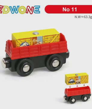 Houten Magneet Treinwagon Set - Uitbreidbaar en Compatibel met Houten Spoorsystemen
