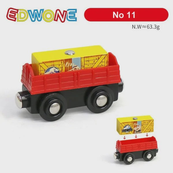 Houten Magneet Treinwagon Set - Uitbreidbaar en Compatibel met Houten Spoorsystemen