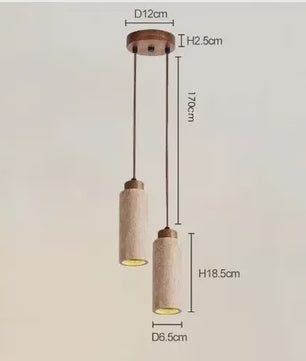 Sfeervolle Hanglamp met Steenlook en Houten Accent - Perfect voor Slaapkamer of Bar