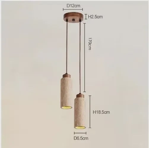 Sfeervolle Hanglamp met Steenlook en Houten Accent - Perfect voor Slaapkamer of Bar