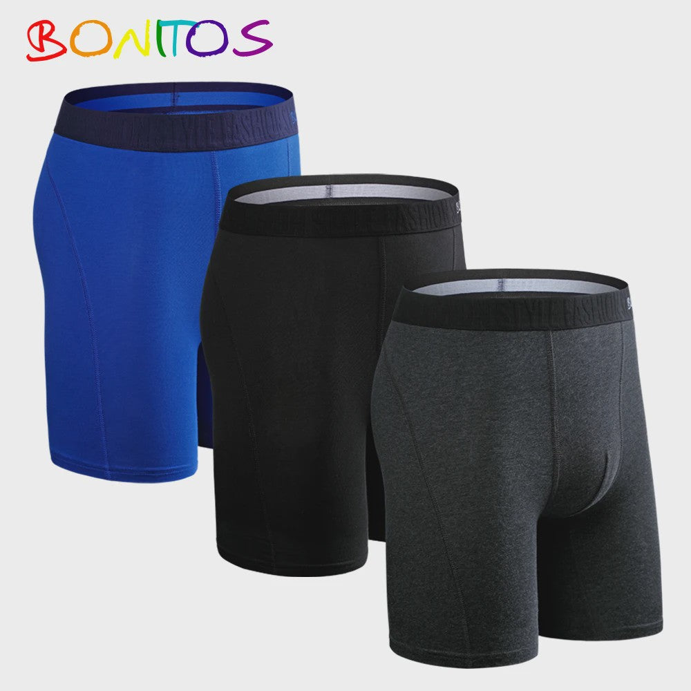Set van 3 Heren Long Boxershorts - Comfortabel Katoen