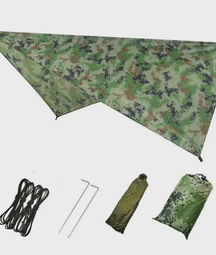Waterdichte Camouflage Tarp 230x140cm - UV-bescherming, Regenkap & Schaduw voor Outdoor Avonturen