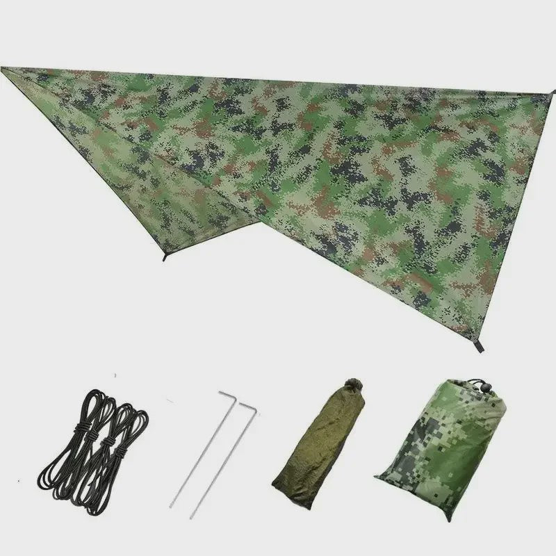 Waterdichte Camouflage Tarp 230x140cm - UV-bescherming, Regenkap & Schaduw voor Outdoor Avonturen