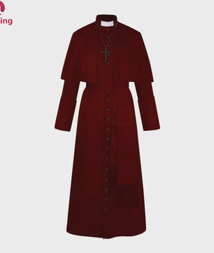 Middeleeuwse Priesterlijke Cassock Robe met Kruis & Accessoires - Retro Religieus Kostuum