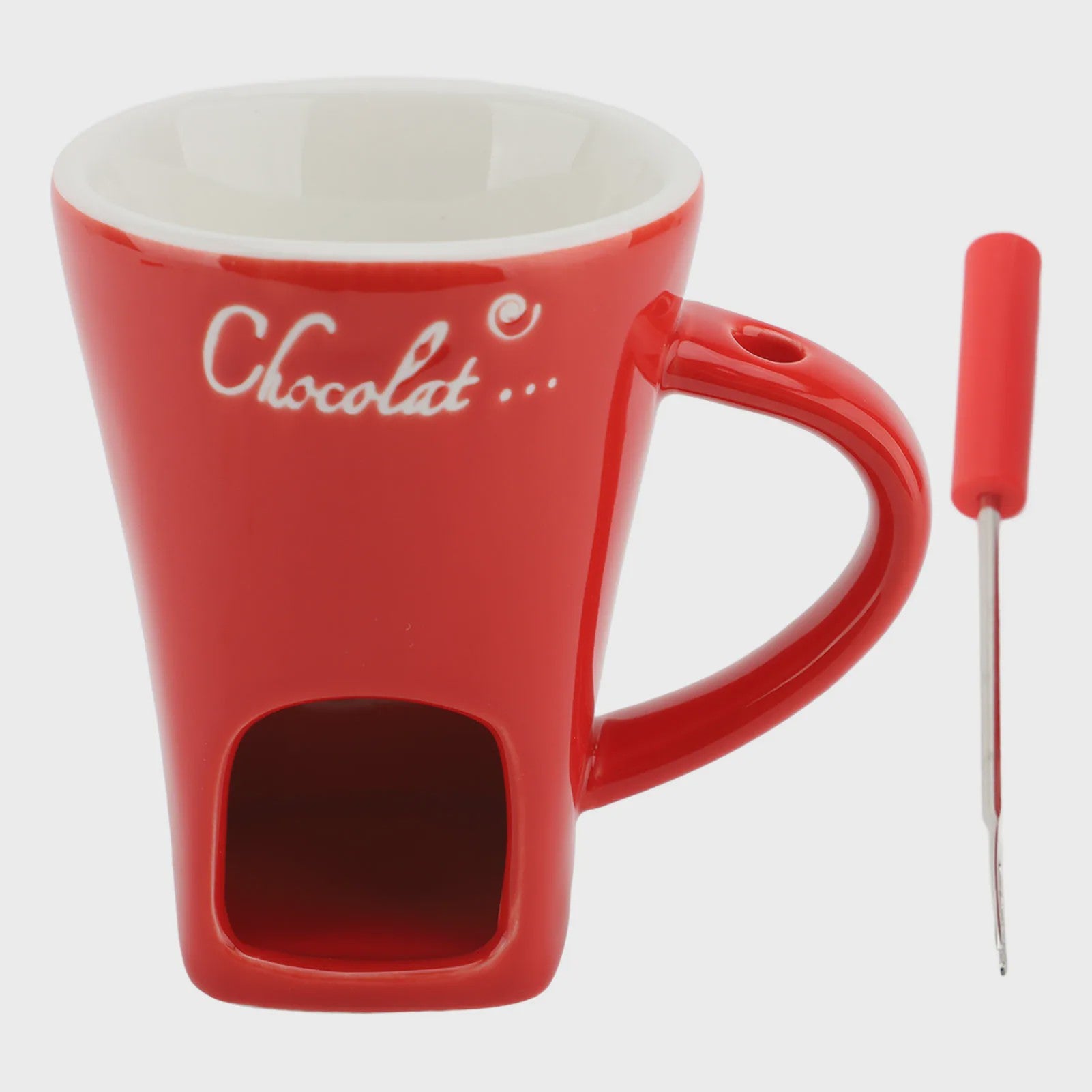 Chocolade Smeltmok met Vork - Keramische Fondue Beker voor Smelten en Warmer Houden