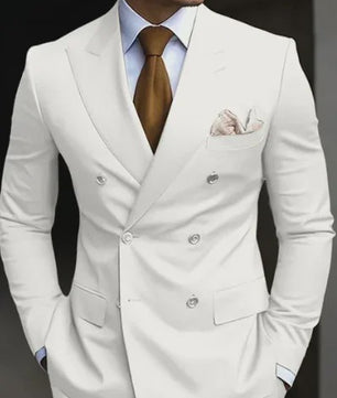 Luxe Bruin Herenpak - Double Breasted, Peak Lapel, Slim Fit Blazer & Pantalon