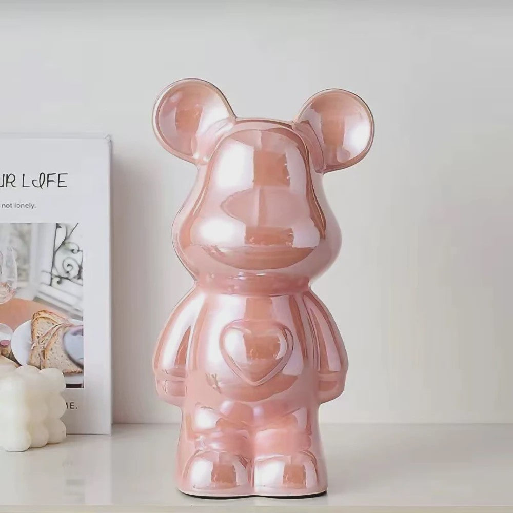 Keramische Bear Brick Beeldjes - Teddy Beer Decoratie voor Huis & Kamer (18/28 cm)