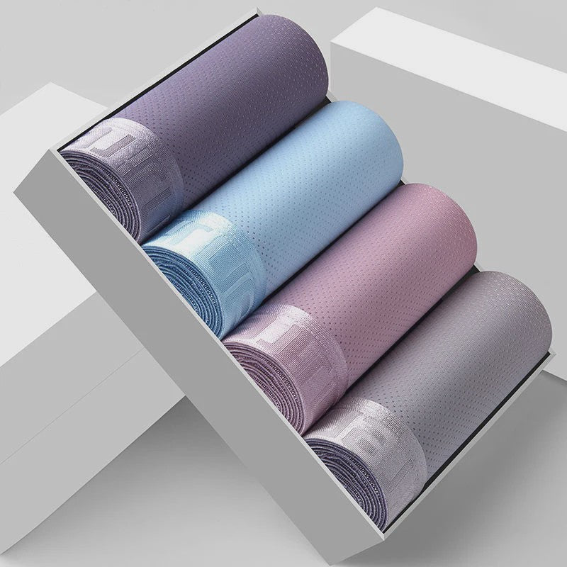 4-Pack Heren Boxershorts van Ice Silk - Ademend, Comfortabel en Plus Size Ondergoed