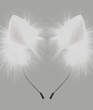 Handgemaakte Pluizige Dierenoren Hoofdband - Kat & Vos Oortjes voor Cosplay & Feest