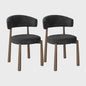 Set van 2 Mid-Century Modern Eetkamerstoelen - Chenille Gestoffeerd met Metalen Poten - Ergonomisch & Stijlvol