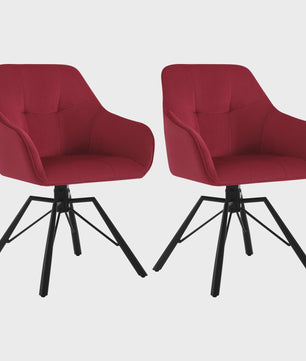 Set van 2 Comfortabele Draaistoelen met Armleuningen en Rugleuning - Stijlvol voor Keuken, Eetkamer en Woonkamer