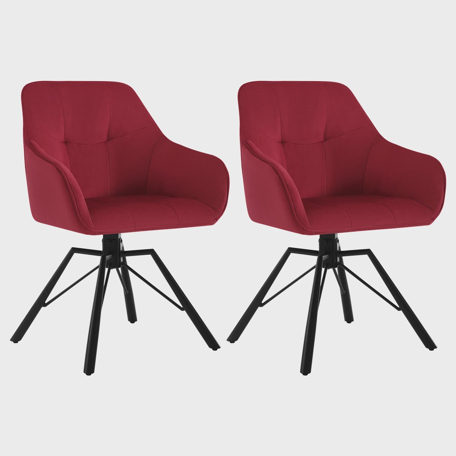Set van 2 Comfortabele Draaistoelen met Armleuningen en Rugleuning - Stijlvol voor Keuken, Eetkamer en Woonkamer