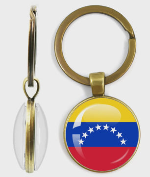 Soviet Union,Brazil,Canada,Netherlands,Israel,Syria,Venezuela,United States,Spain National Flag Series Double-Sided Keychain
