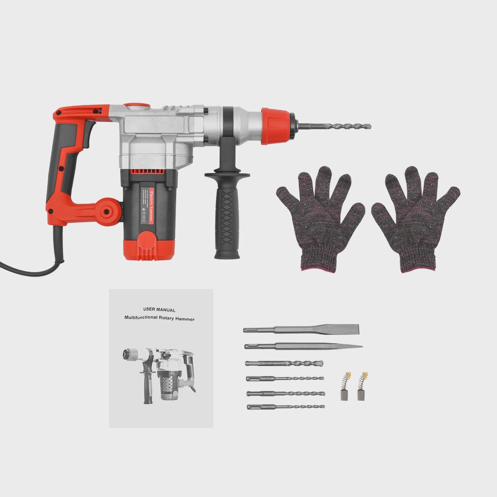 2200W Klopboormachine met 6 Boren & Koffer - 4-in-1 Elektrische Boorhamer Kit