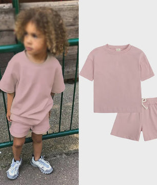 Zomer Set Kinderen: T-shirt met Korte Broek - Jongens & Meisjes Sportkleding Outfit