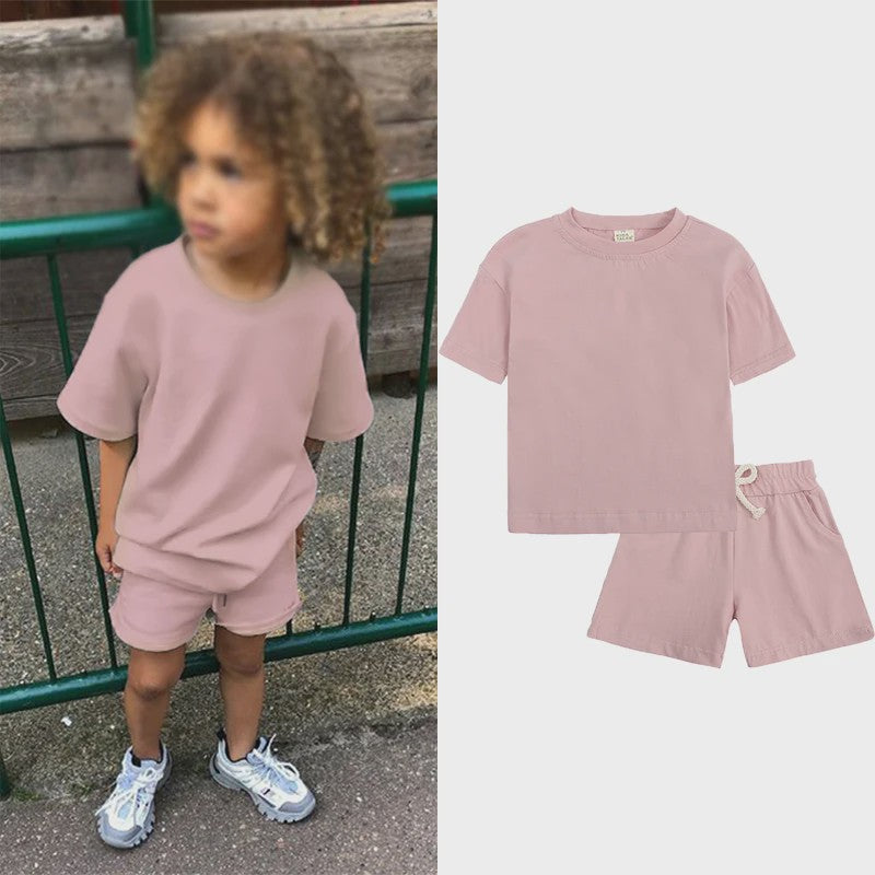 Zomer Set Kinderen: T-shirt met Korte Broek - Jongens & Meisjes Sportkleding Outfit