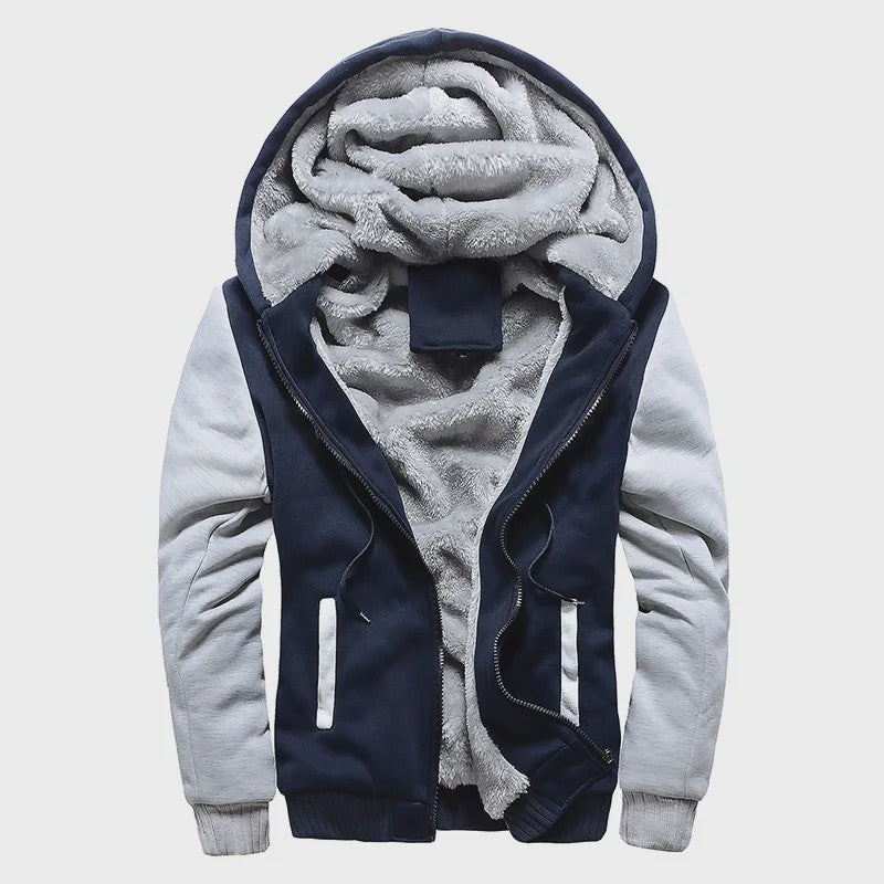 Warme Heren Winterjas met Camouflageprint en Fleece Voering - Casual Hooded Jacket
