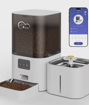 DOEL 2-in-1 Smart Voerautomaat & Drinkfontein voor Katten en Kleine Honden - 6L Capaciteit, App Controle