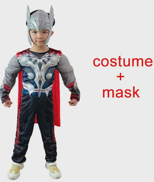 Thor Muscle Held Cosplay Kostuum Compleet met Mjölnir Hamer - Kinderen Halloween & Carnaval