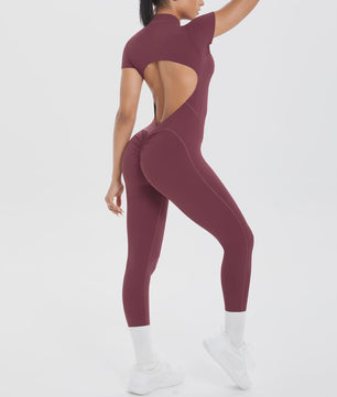 Dames Bodycon Jumpsuit met Scrunch Billen - Perfect voor Dans, Fitness & Yoga