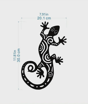 Metalen Gekko Wanddecoratie - Stijlvolle Hagedis Muurkunst voor Woonkamer & Slaapkamer