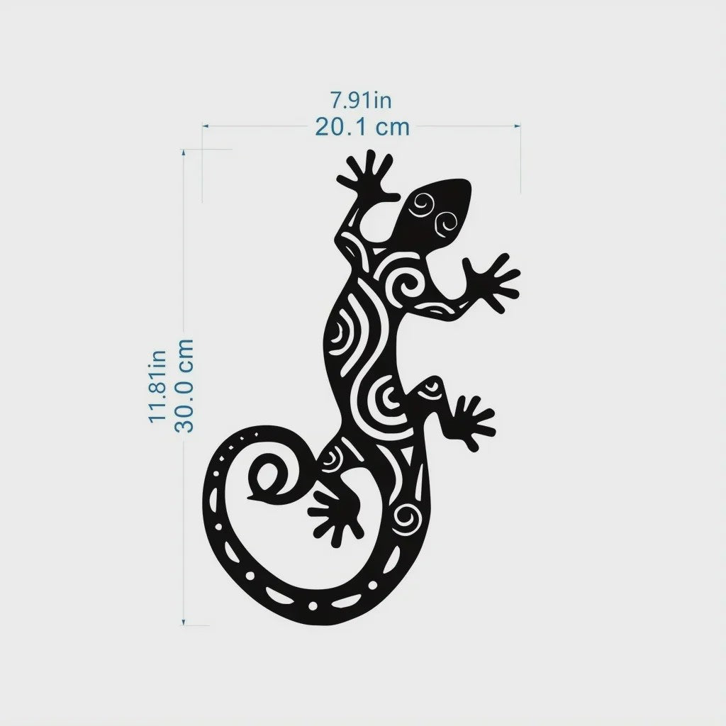 Metalen Gekko Wanddecoratie - Stijlvolle Hagedis Muurkunst voor Woonkamer & Slaapkamer