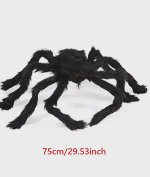 Enorme Zwarte Pluche Spin - Halloween Decoratie 30-200cm