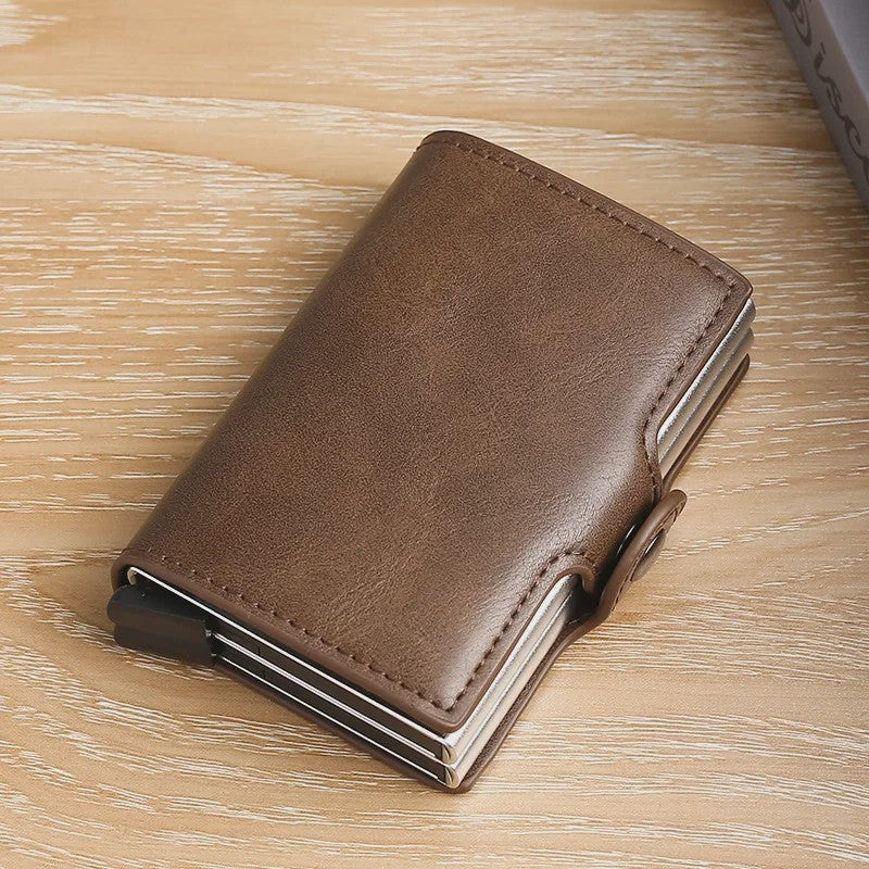 Dubbellaagse RFID-blokkerende Kaarthouder met Grote Capaciteit voor Heren