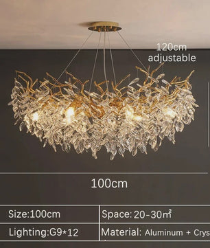 Luxe Gouden Kristallen LED Kroonluchter - Plafondlamp & Hanglamp voor Woonkamer, Eetkamer, Slaapkamer
