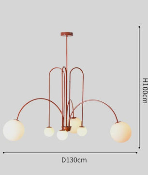 Nordic Minimalistische Plafondlamp Chandelier - Goud, Zwart, Rood - Sfeervolle Verlichting voor Woonkamer, Restaurant, Café