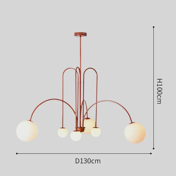 Nordic Minimalistische Plafondlamp Chandelier - Goud, Zwart, Rood - Sfeervolle Verlichting voor Woonkamer, Restaurant, Café
