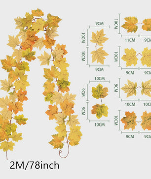 200cm Herfst Esdoornblad Slinger met Kunstbladeren - Decoratie voor Huis, Tuin, Halloween