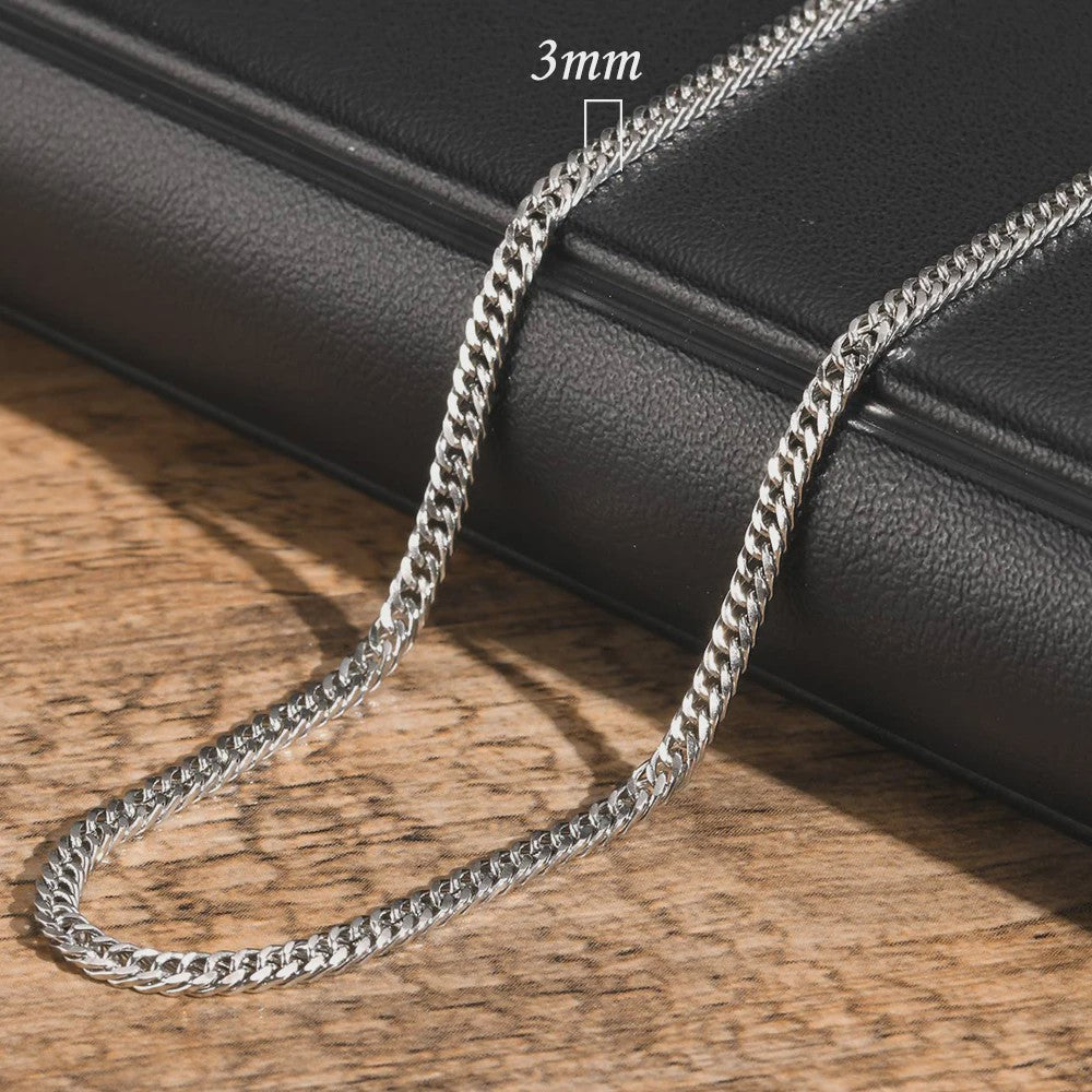 Vnox RVS Kubaanse Ketting voor Heren & Dames - 3/5/7/9mm Breed, Waterdicht & Hypoallergeen