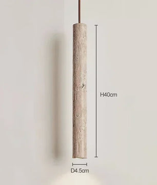 Stijlvolle Cilinder Hanglamp van Travertin Steen - LED Plafondlamp voor Slaapkamer, Eettafel & Keuken