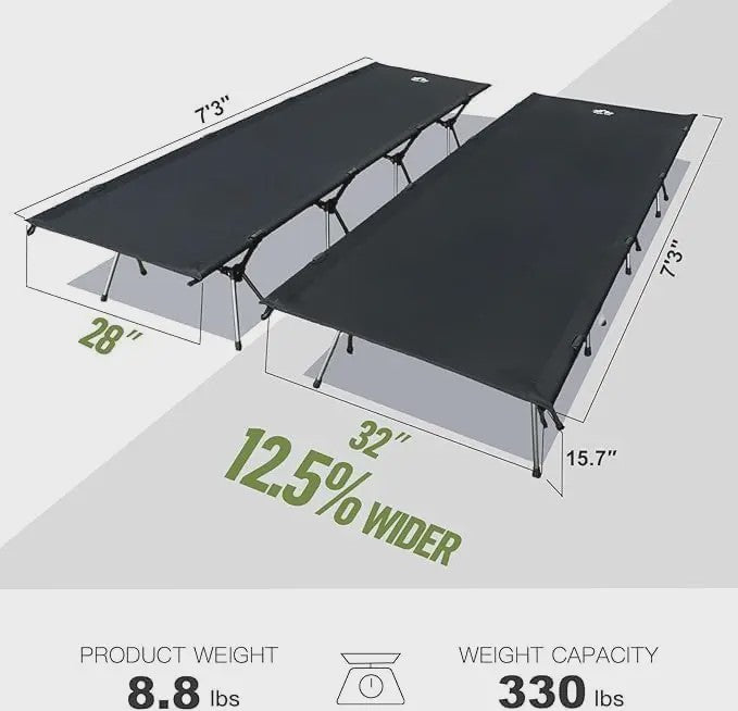Night Cat Opvouwbaar Campingbed - Draagbaar Veldbed voor Volwassenen - Makkelijk Op te Zetten Outdoor Slaapbed