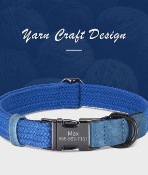 Gepersonaliseerde Hondenhalsband met Naam Gravering - Duurzaam Nylon, Verstelbaar voor Kleine tot Grote Honden