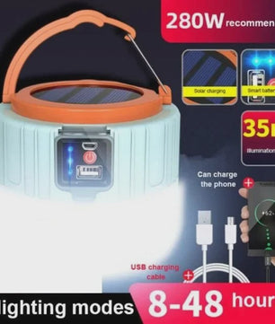 Draagbare Solar LED Camping Lantaarn met USB Opladen & Afstandsbediening