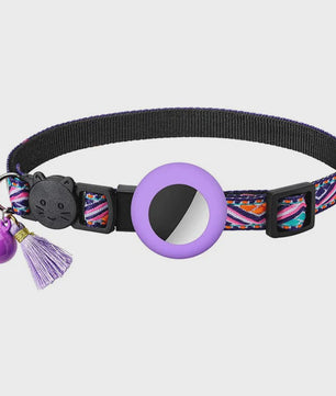 Verstelbare Halsband voor Katten en Puppy's met Airtag Houder en Belletje